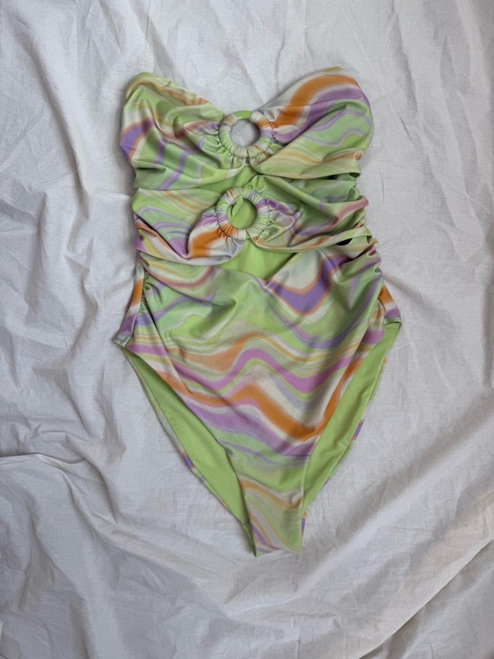 ASOS cutout retro bandeau one piece swimsuit size 4